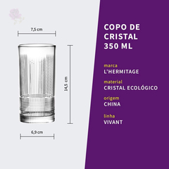 Jogo 6 copo alto cristal ecológico L'Hermitage Vivant 350ml - comprar online