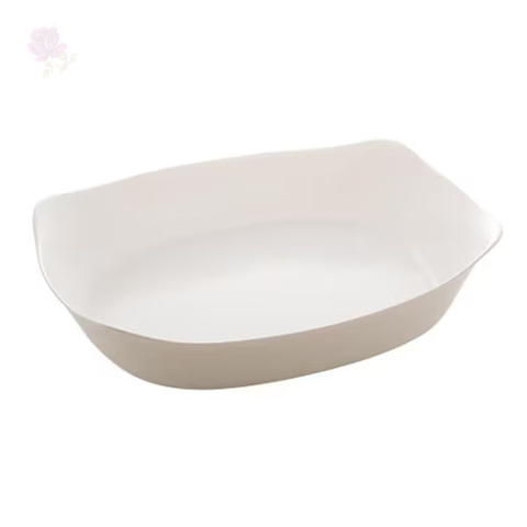 Travessa de Vidro Opalino Carine White 38cm x 28cm x 7,5cm