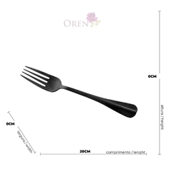 Conjunto 6 Garfos para Mesa de Aço Inox Positano Preto 20cm - Lyor na internet