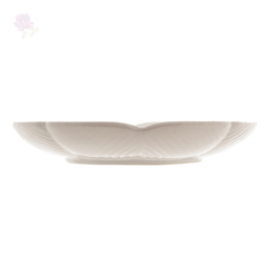 Prato Raso Cerâmica Banana Leaf Branco 28X27X5 Cm Lyor - comprar online