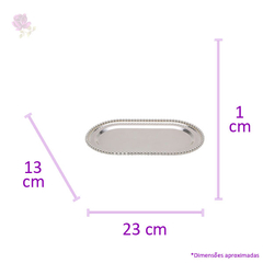 Bandeja Oval de Zamak Lyor Prata 23x13 cm na internet
