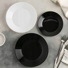 Prato Sobremesas Vidro Opalino Harena Black 19Cm Luminarc - comprar online