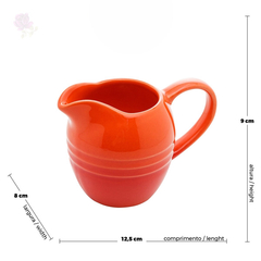 Leiteira Cremeira Cerâmica Retrô Vintage Laranja 12,5x8x9cm - loja online