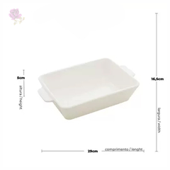 Travessa de Servir Lyor Basic 28cm Alça De Porcelana Branca - loja online