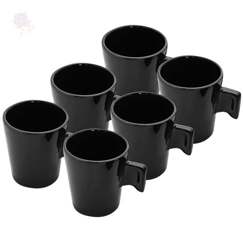 Conjunto de Xícaras com 6 Peças 90ML Malta Preta - Hauskraft