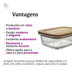 Pote Hermético 600 Ml Tampa Lock Bambu Casambiente