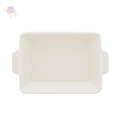 Travessa de Servir Lyor Basic 28cm Alça De Porcelana Branca