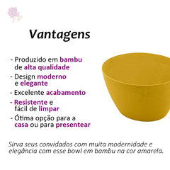 Imagem do Bowl Lyor Oval de Bambu e PP Amarelo