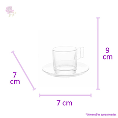 Conjunto 6 Xícaras Chá com Pires de Vidro Lotus 185ml na internet