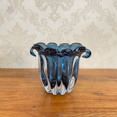 Vaso de Vidro Murano Azul 13x10x11 - Utilidades, Mesa Posta e Decoração | OREN Utilidades