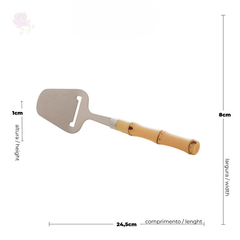 Espátula Queijo em Aço Inox Design Bambu Natural 20cm na internet