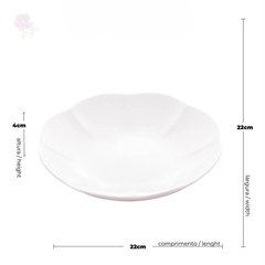 Prato Fundo De Porcelana Wave Branco 22cm - Lyor na internet