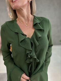 BLUSA CHIFON BABADOS AMARRAÇÃO