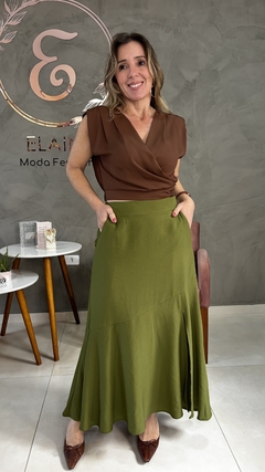 BLUSA TRANSPASSADA AMARRAÇÃO CREPE - Elaine Moda Feminina