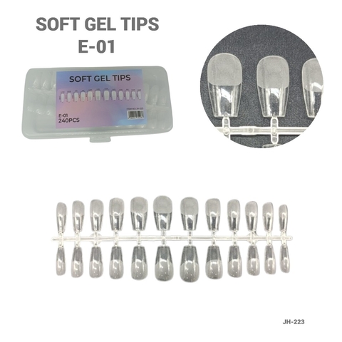 BULTO 120U CAJA 240PCS TIPS SOFT GEL PRELIMADA COFFIN CORTO G80-E01 JH-223 - comprar online
