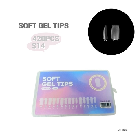 BULTO 120U CAJA 420PCS TIPS SOFT GEL PRELIMADA CUADRADA L76-S14 JH-226 - comprar online