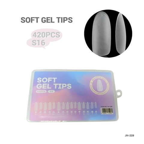 BULTO 120U CAJA 420PCS TIPS SOFT GEL OVALADO MEDIANO L76-S16 JH-228 - comprar online