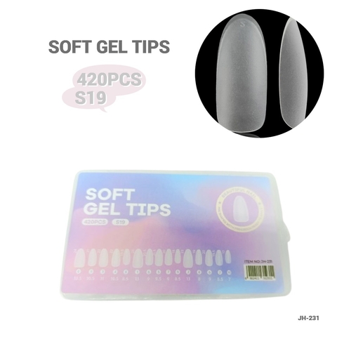 BULTO 120U CAJA 420PCS TIPS SOFT GEL OVALADA CORTA L76-S19 JH-231 - comprar online