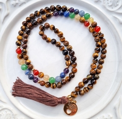 Kit Japamala Olho de Tigre + Chakras e Pulseira