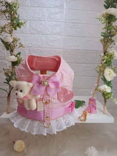 Peitora Ursinho Luxo Rosa - Maloqueiras Dogs Store