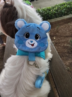 Peitoral Mochilinha Ursinho Amoroso Azul - Maloqueiras Dogs Store