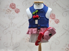 Peitoral Jeans Cereja na internet