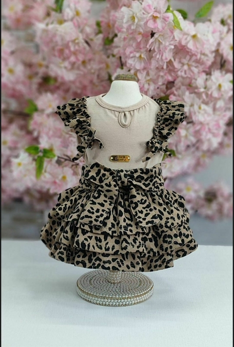 Vestido Animal Print/Babados