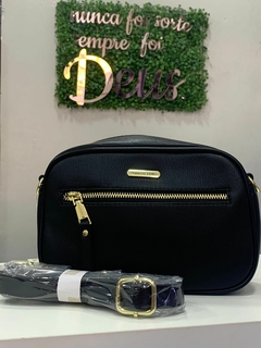 bolsa preta pavão de ouro