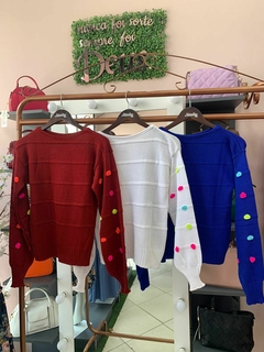 blusa de trico com detalhe na manga - Vivimodas Moda Evangélica