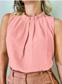 Regata rosa Tecido Crepe Dunna - comprar online
