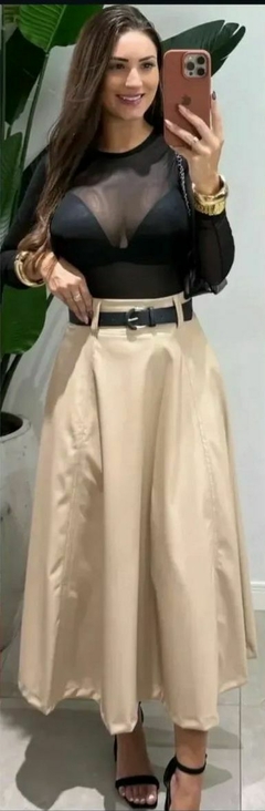 Saia Midi Couro com Zipper Lateral! na internet