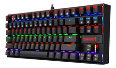 Teclado Gamer Redragon Kumara K552 Qwerty Red Español Latinoamérica Color Negro Con Luz Rainbow - SevenGamer