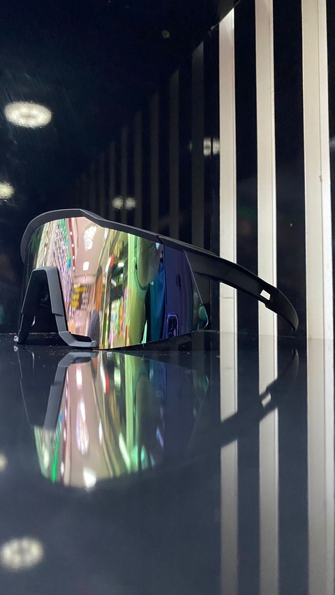 Óculos de Sol Radar Ciclista Preto Fosca Prata.