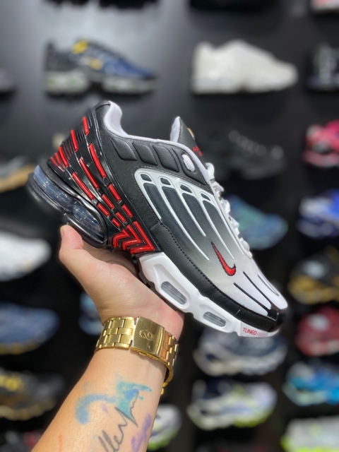 Nike AirMax TN Plus 3 Importado Vietnã Branco Vermelho.