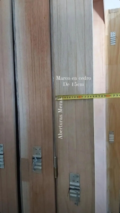 Camden con marco de madera (pino o cedro) - aberturas.merak