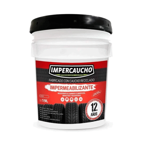 Impermeabilizante impercaucho, cubeta 19 L, blanco, 12 años