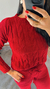 Conjunto de tricô calça e blusa manga longa na internet