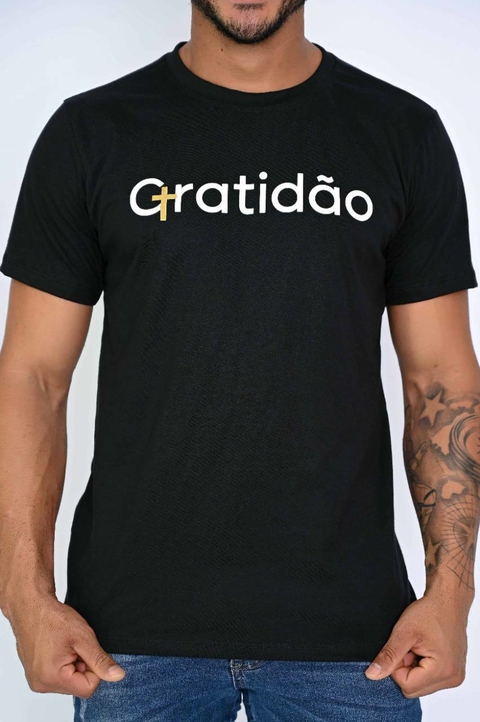 Camiseta Masculina Gratidão Cruz