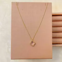 COLAR VENEZIANA COM TREVO ROSÊ - comprar online