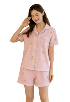 Pijama Feminino Curto Americano Estampado Com Botões Short Doll - Multmix
