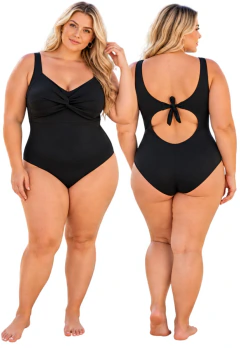 Maiô Feminino Plus Size Sem Bojo, Alças Reguláveis e Costas Abertas