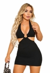 Vestido Feminino Argola no Decote Vazado e Bojo Modelo Curto - comprar online