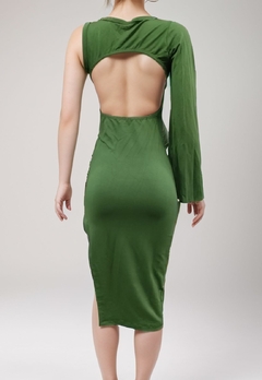 Vestido Feminino Sem Bojo uma Manga Longa Fler Com as Costas Nua na internet