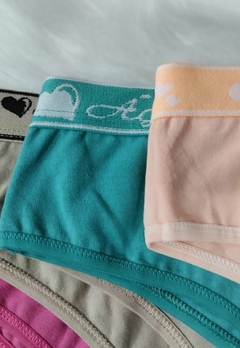 Kit 9 Unidades Calcinhas Cós Largo de Algodão Cores Variadas - comprar online