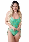 Maiô Feminino Engana Mamãe Cropped com Bojo Estampado e Calcinha com Amara Lateral