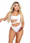 Maiô Feminino Com Recortes Na Lateral Vazado Moda Praia Verão Sem Bojo Liso