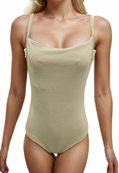 Body Feminino Sem Bojo Texturizado Com Alça Fina e Fecho em Baixo - comprar online