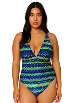 Maiô Feminino Decotado Com Bojo e Aberturas Laterais, Trançado nas Costa - comprar online