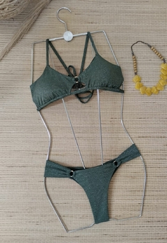 Biquini Top Lurex Com Decote Vazado Calcinha Empinar Bumbum - loja online