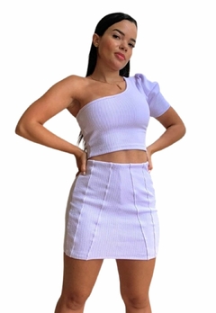 Imagem do Conjunto Feminino Mula Manca uma Manga Sem Bojo Short Saia